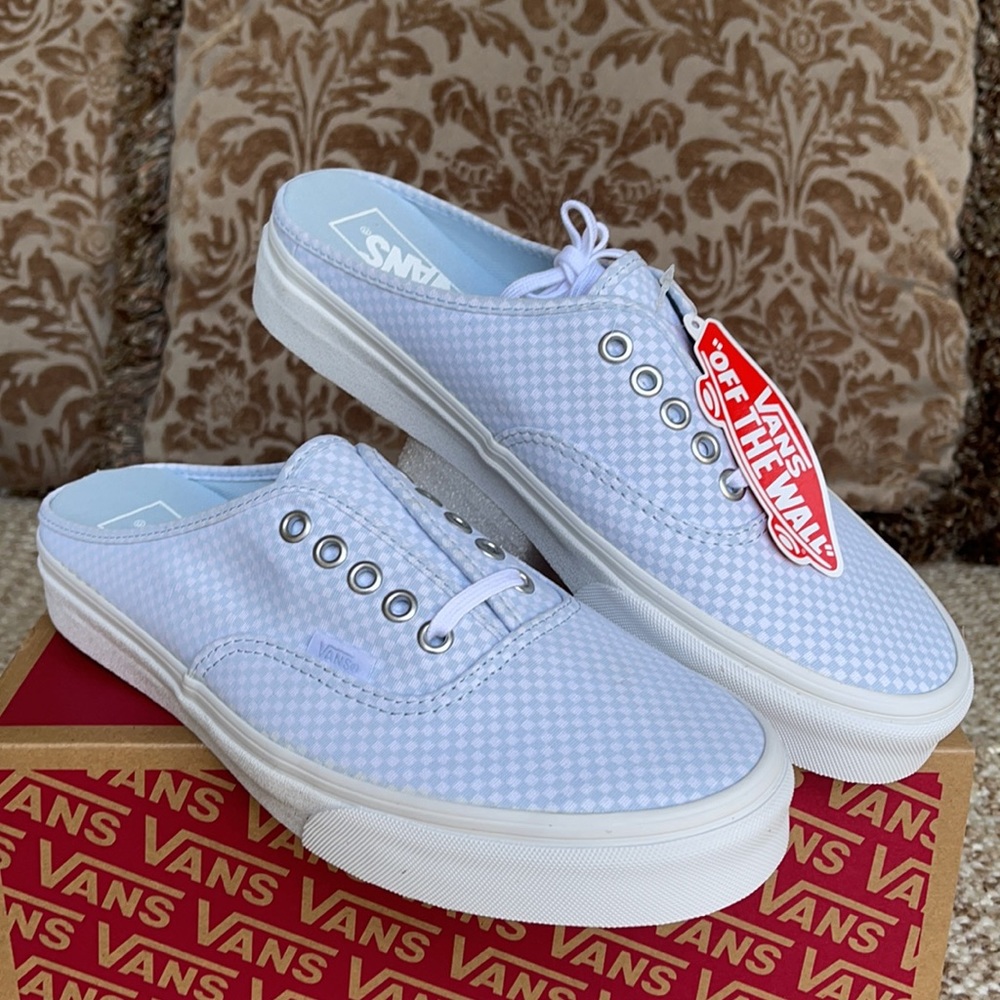 Vans Authentic Mule Pastel Checkerboard Misty Bl W - Picture 5 of 16